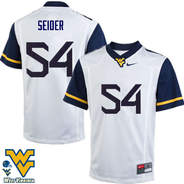 Men #54 JaHShaun Seider West Virginia Mountaineers College Football Jerseys-White - Click Image to Close